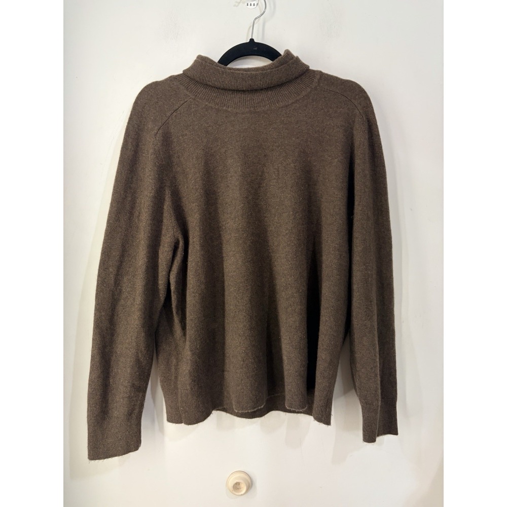 Quince 100% Mongolian Cashmere Turtleneck Sweater XL Brown Pullover Soft